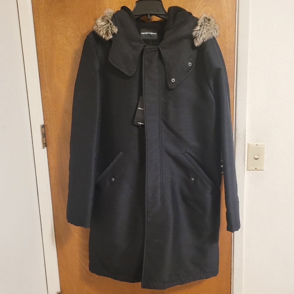 Emporio Armani Caban Coat with Hood